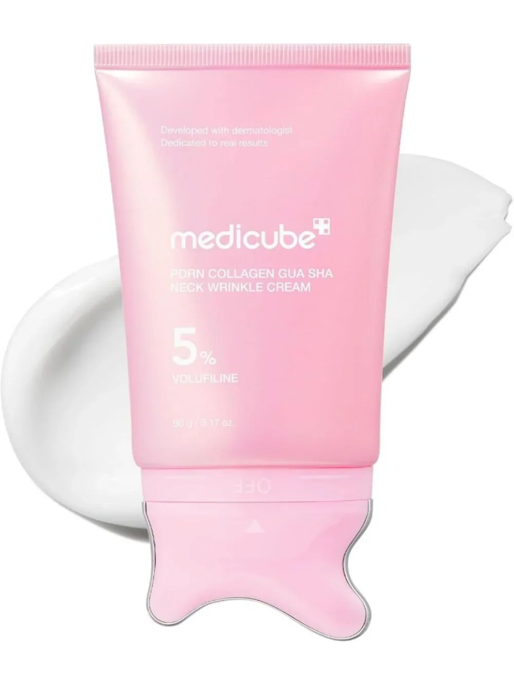Firming Neck Wrinkle Cream with Gua Sha Massager | Contour & Smooth Fine Lines